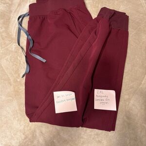 Figs Burgundy Joggers.
